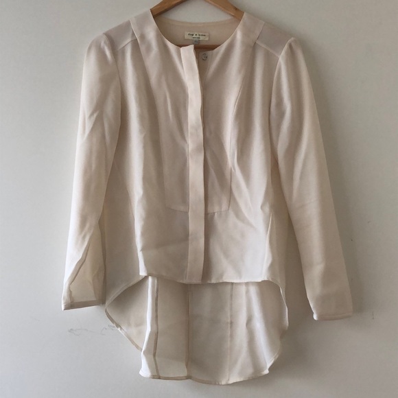 Rag & bone tuxedo high low button down blouse - Picture 1 of 12